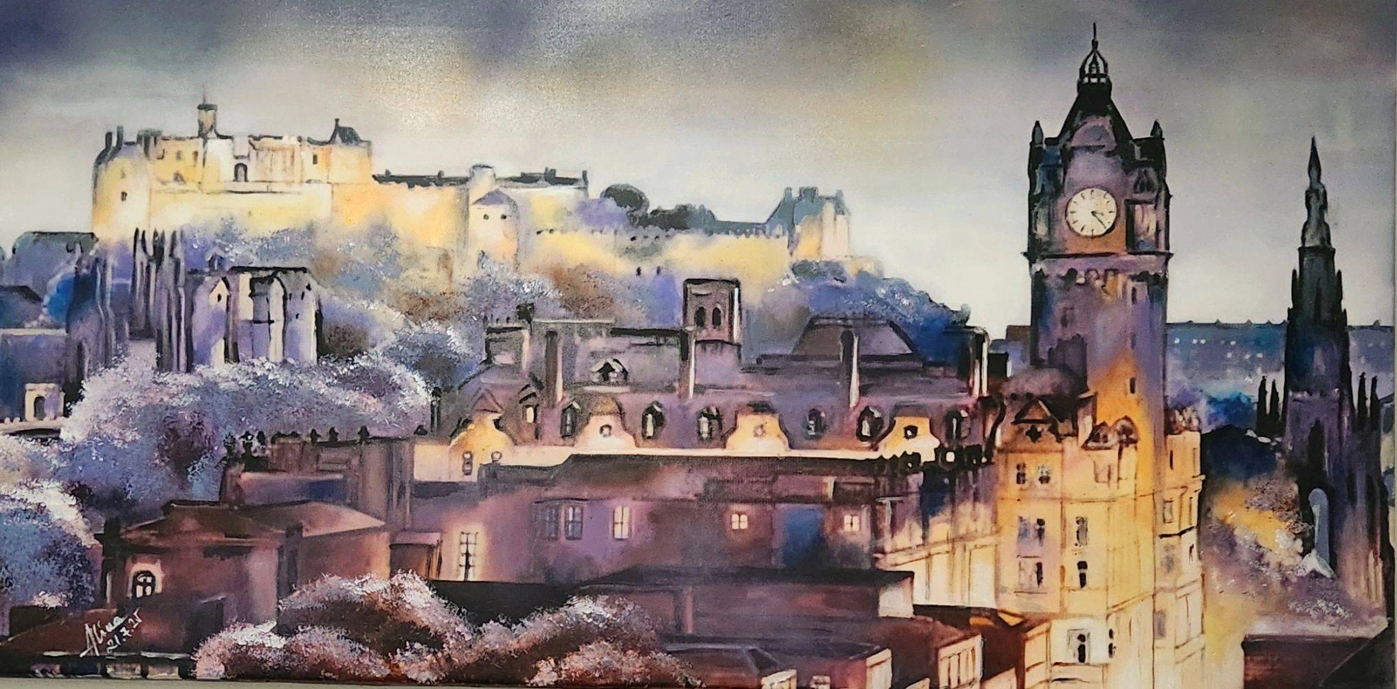 ArteDiAlina.com painting: Travel to Edinburgh